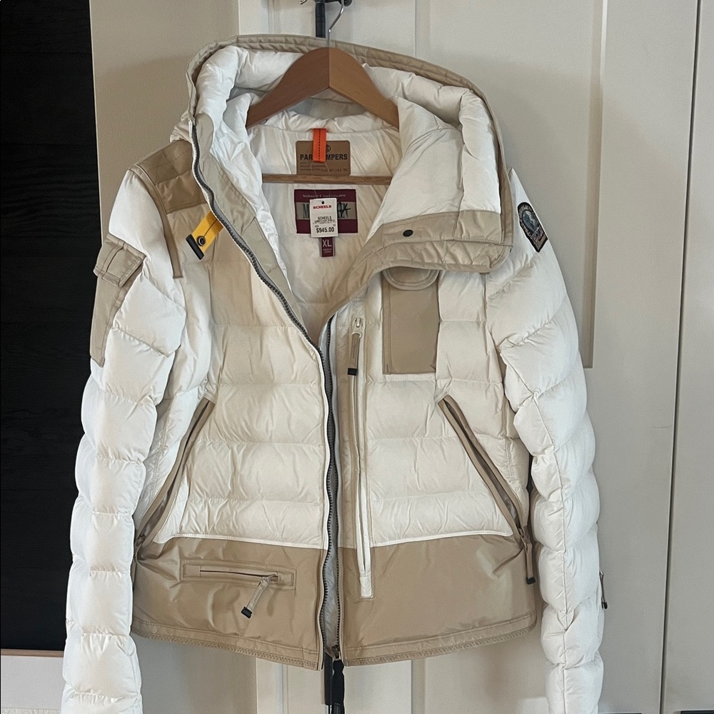 Parajumpers White and Tan Puffer Jacket